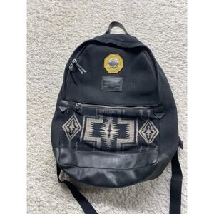 Pendleton Rock Point Wool Canvas Black Backpack Laptop Bag Aztec Beige